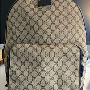 Gucci Cream Backpack with Signature Double G Logo
